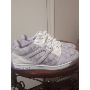 Women's COACH Purple Nova Signature Canvas Patent Leather Sneakers - US 7.5 M